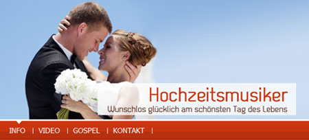 Screenshot der Webseite www.hochzeitsmusiker.in